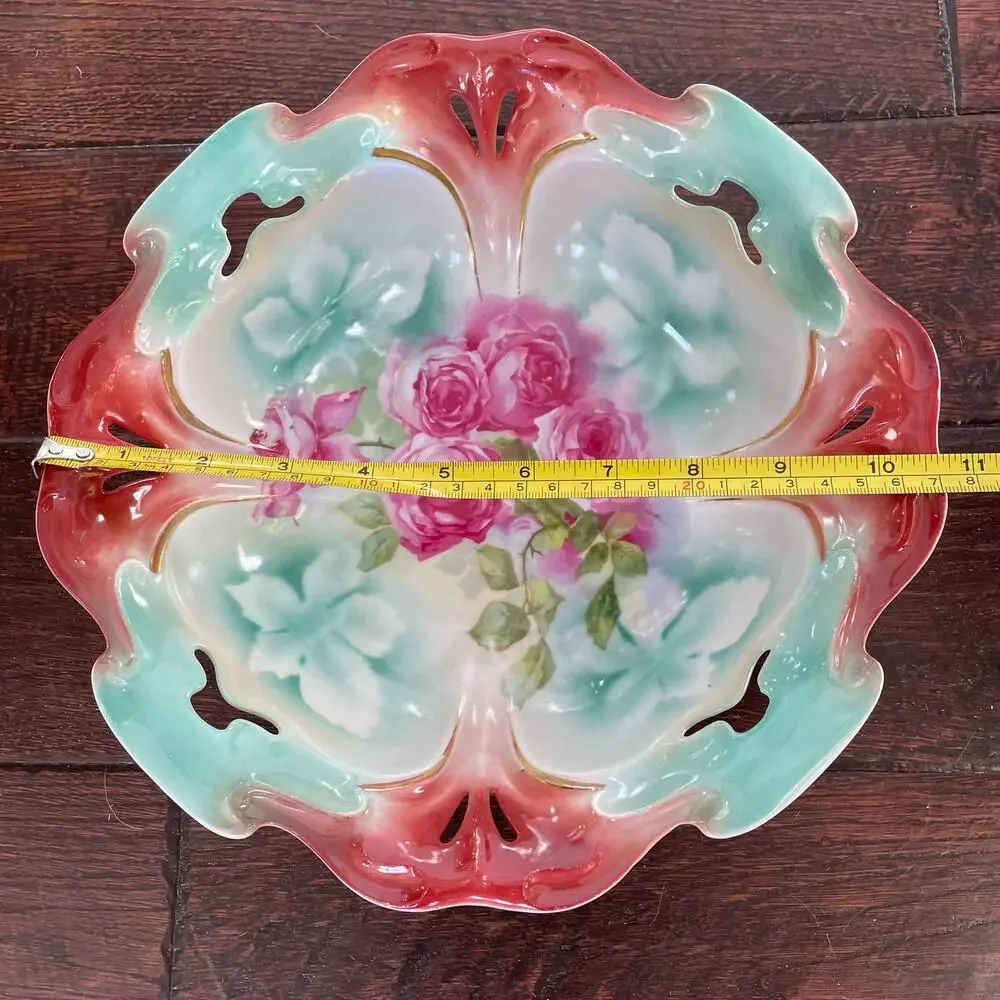 Antique Johann Seltmann Vohenstrauss Bavaria Serving Bowl Hand Painted READ
